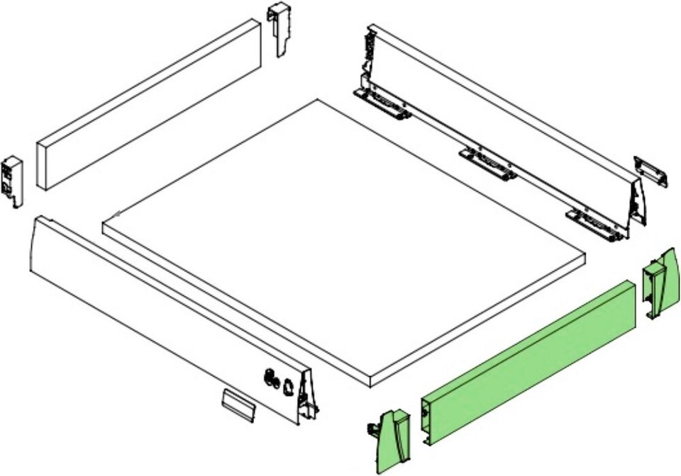 Epoq integroitu matala sisälaatikko 80 cm