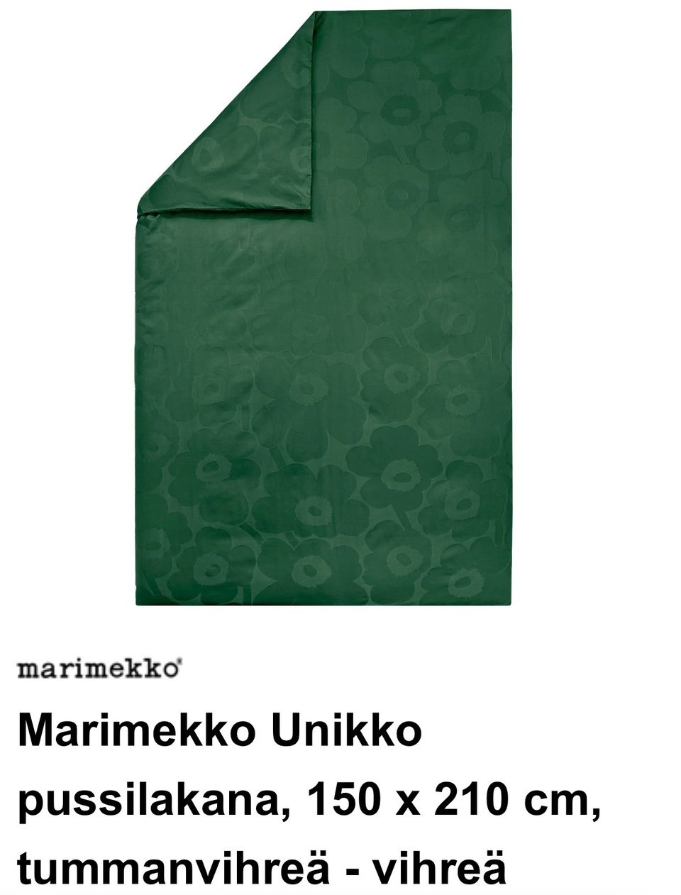 Marimekko vihreä pussilakana