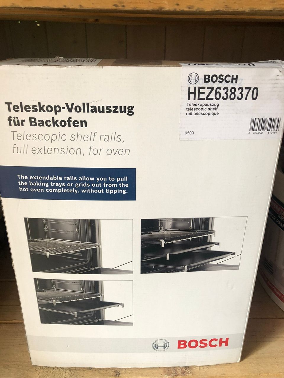 Bosch teleskooppikiskot uunille