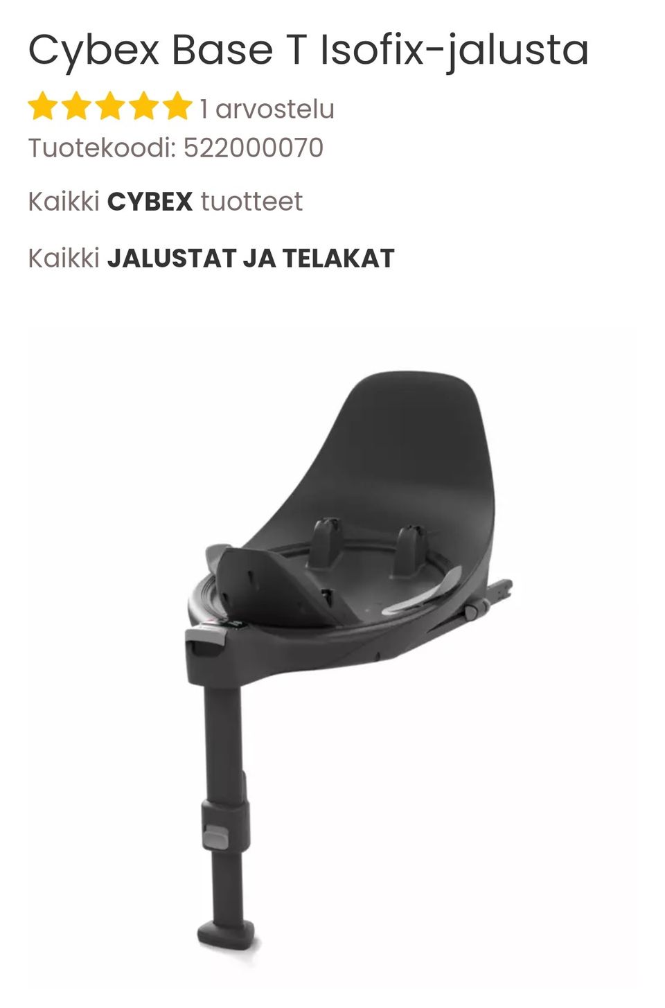 O: Cybex Base T jalusta