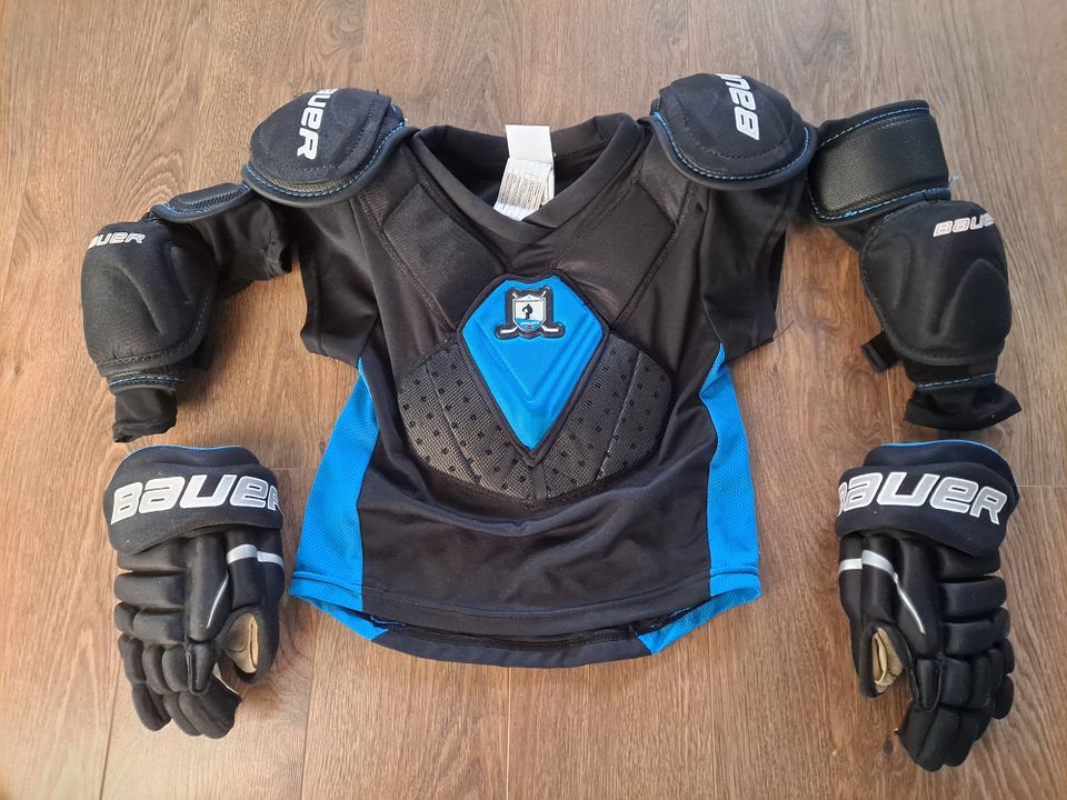 Bauer Prodigy jääkiekko top suoja Yth M ja hanskat 9"