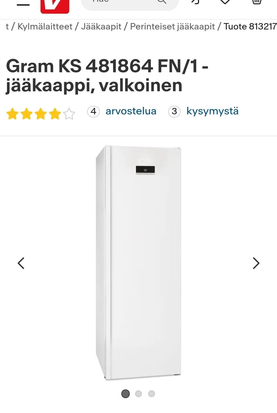 Ost. Gram jääkaappi