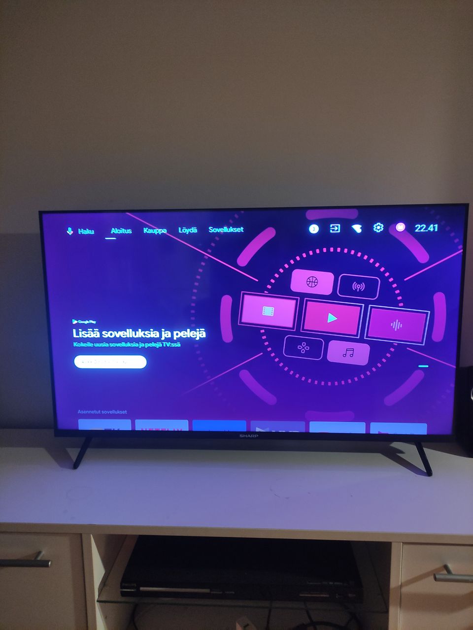 Sharp 40" android tv, melkein uusi