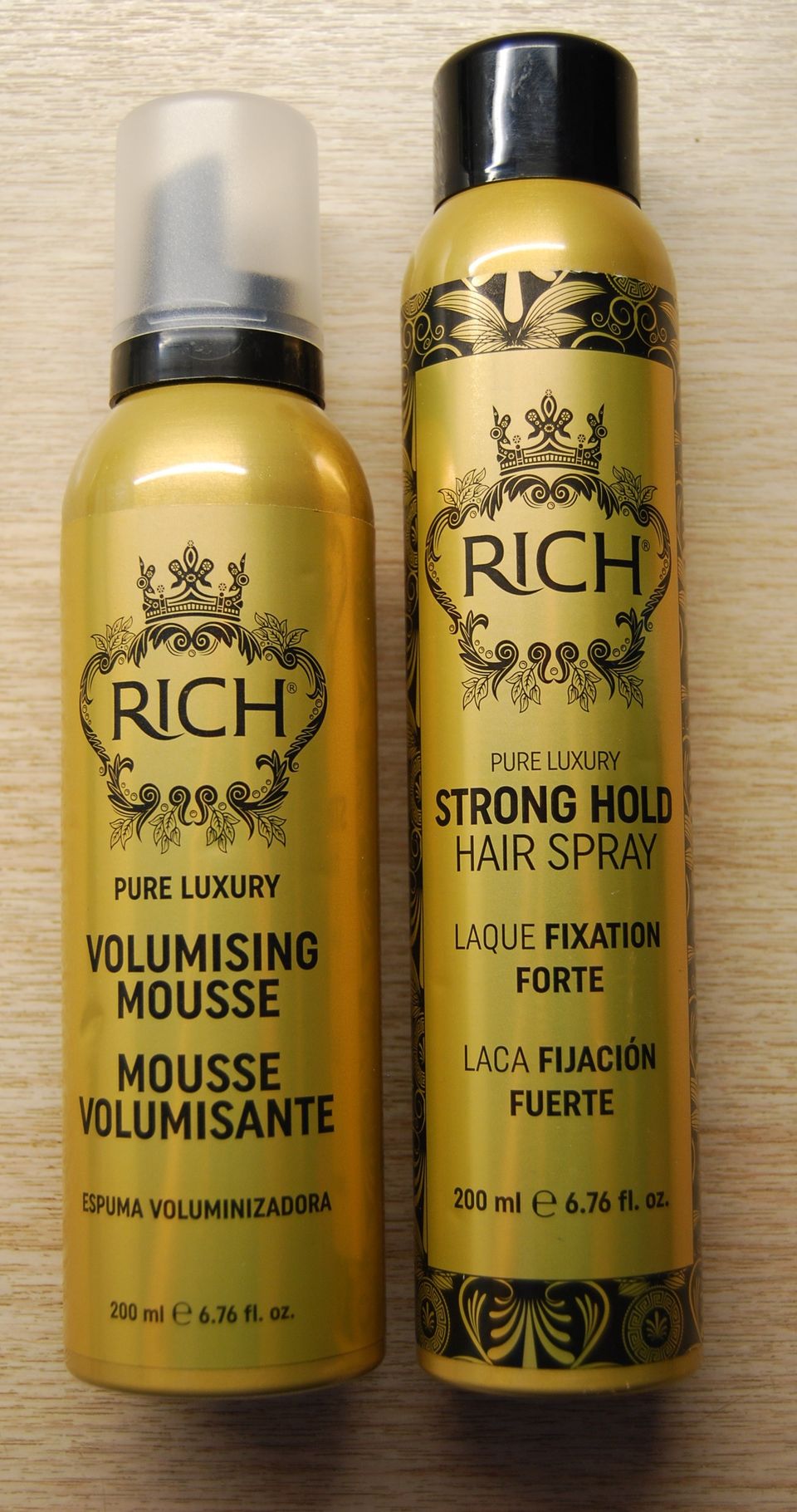 RICH Volumising Mousse+ Strong Hold Hair Spray New 200 ml, uusi