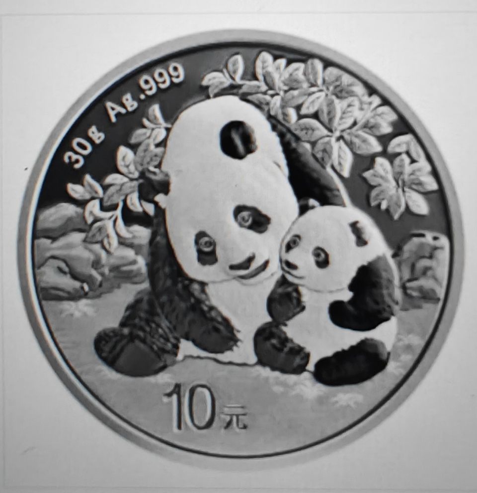 Hopeakolikko 30g ¥10 CNY Chinese Silver Panda Coin (In Capsule)