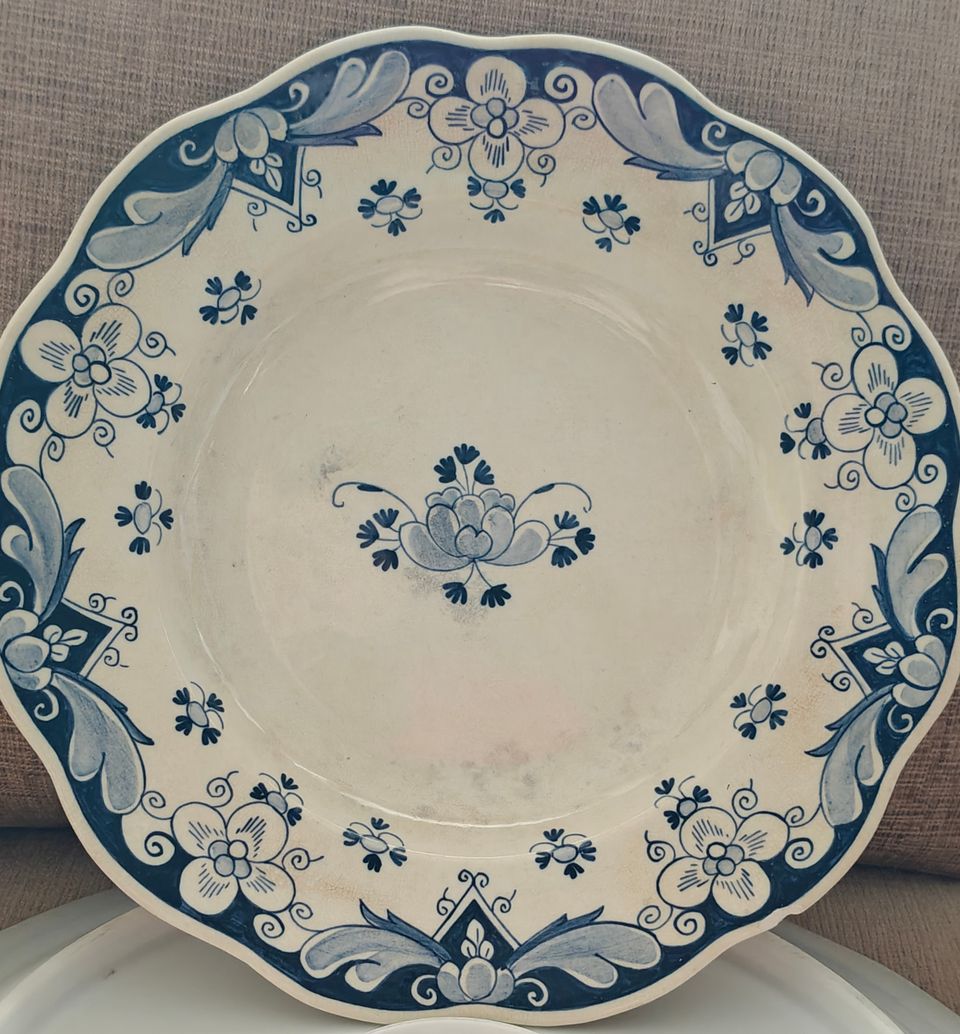 Retro Delft seinälautaset, 4 kpl.