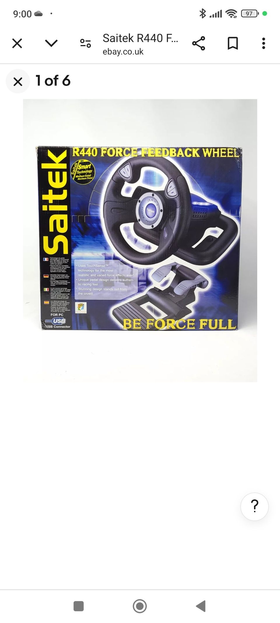 Saitek R440 Force Feedback Streering Wheel Set for PC