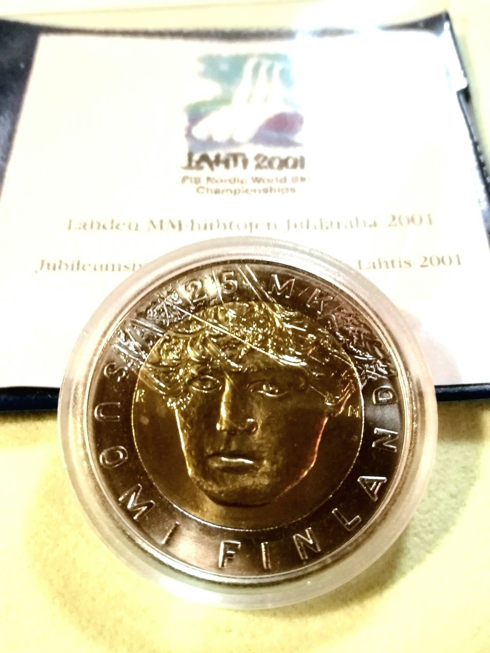 M: Juhlaraha 25 mk, MM 2001 Lahti, UNC