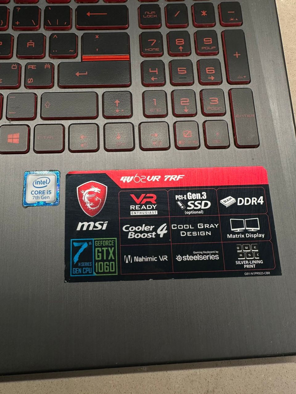 Msi GV62vr