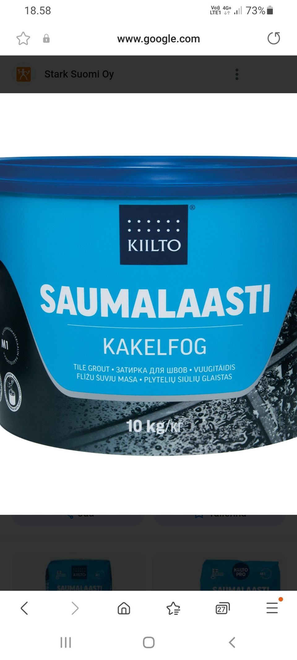 Kiilto saumalaasti 40 harmaa 10kg