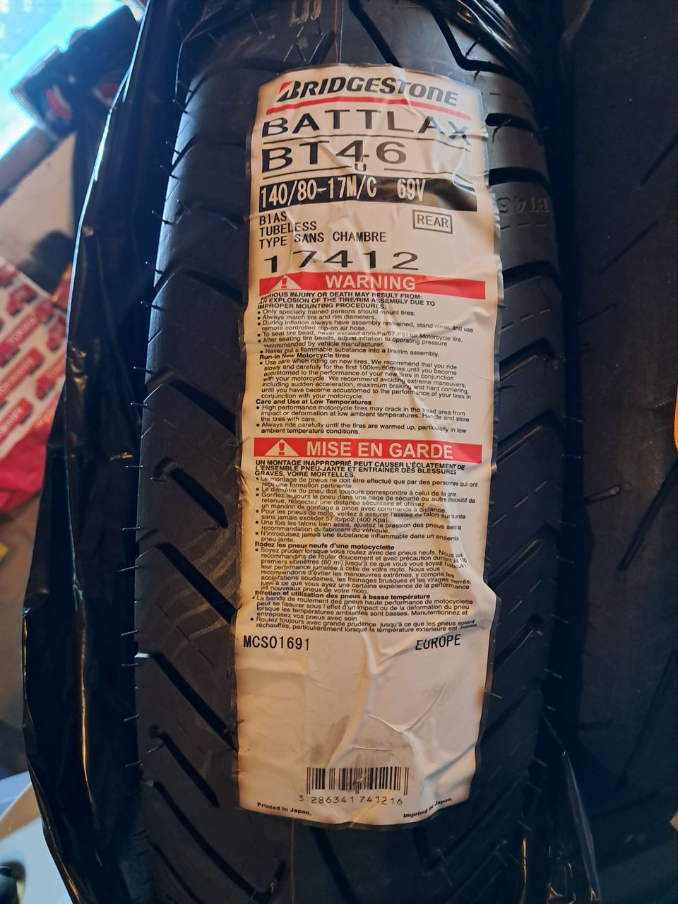 Bridgestone Battlax bt46 140/80-17