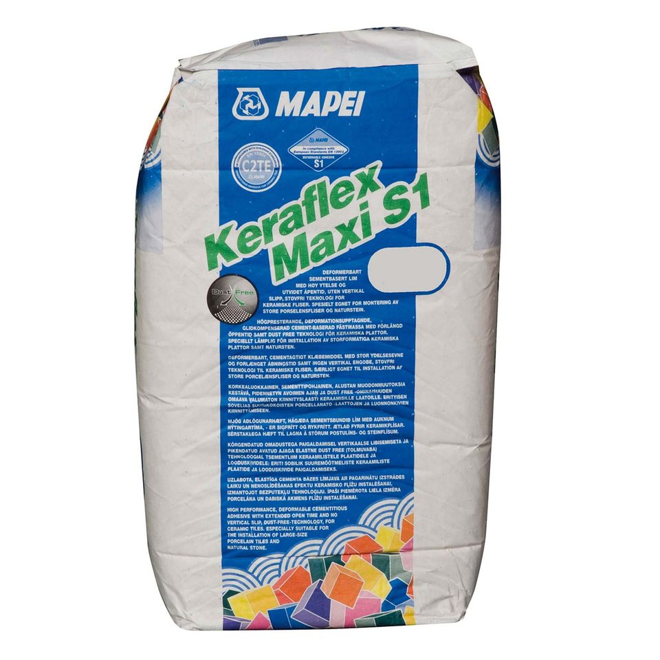 KIINNITYSLAASTI MAPEI KERAFLEX MAXI S1 HARMAA 20 KG 3kpl