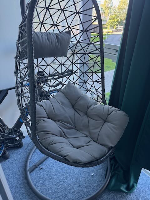 Hanging Egg Chair - A requirement for every Finnish balcony