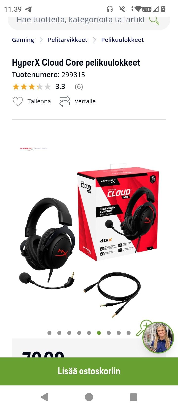 HyperX cloud pelikuullokkeet