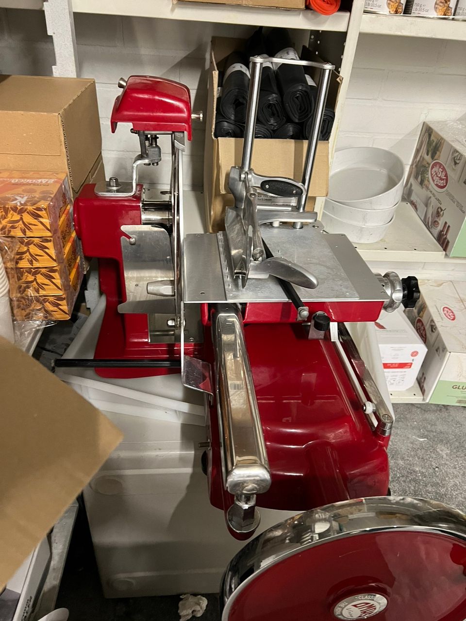 Lihaleikkuri/vintage Flywheel Slicer Omas Volano