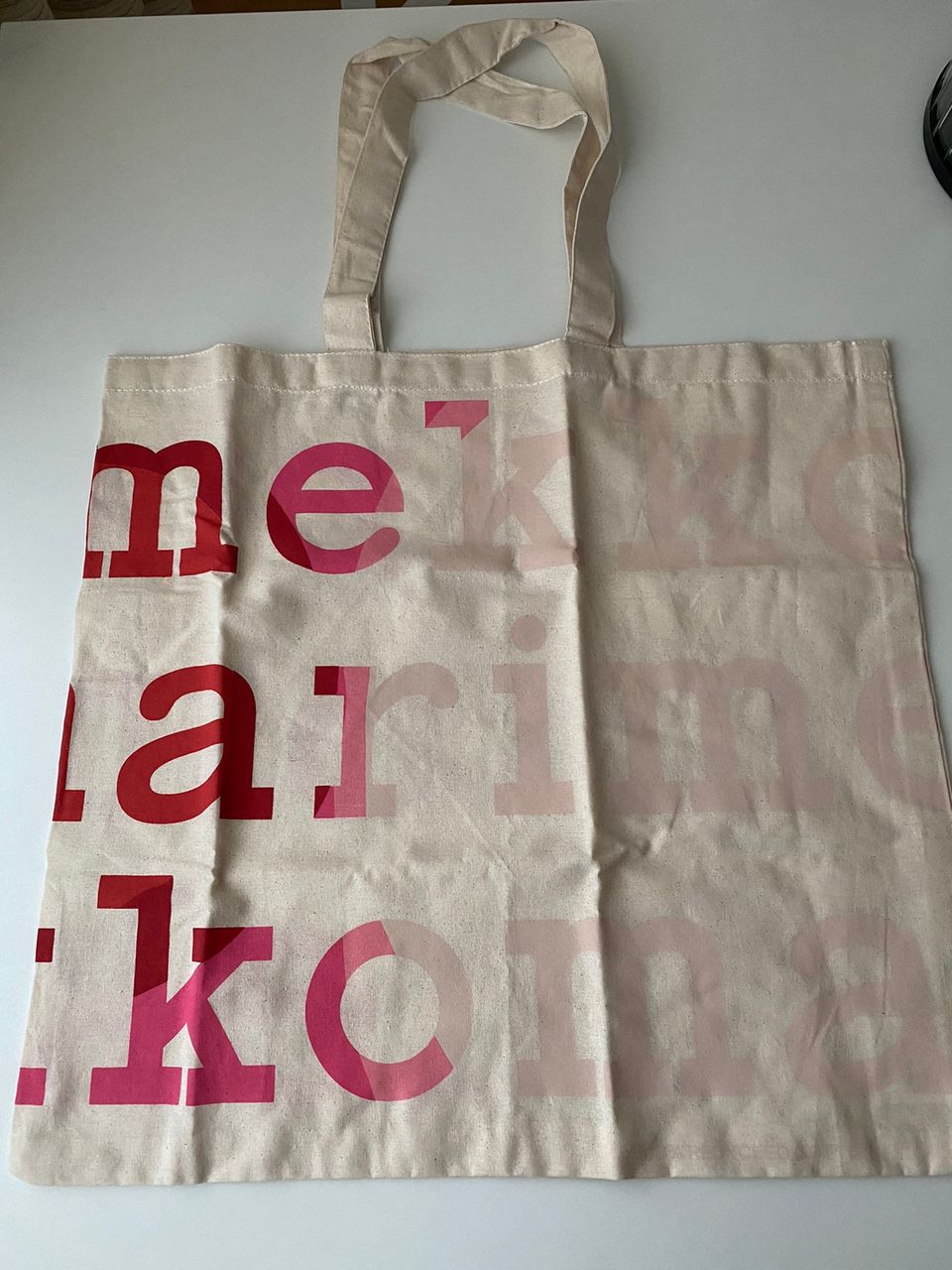 Marimekko kassi luonnonvalkoinen/pinkki