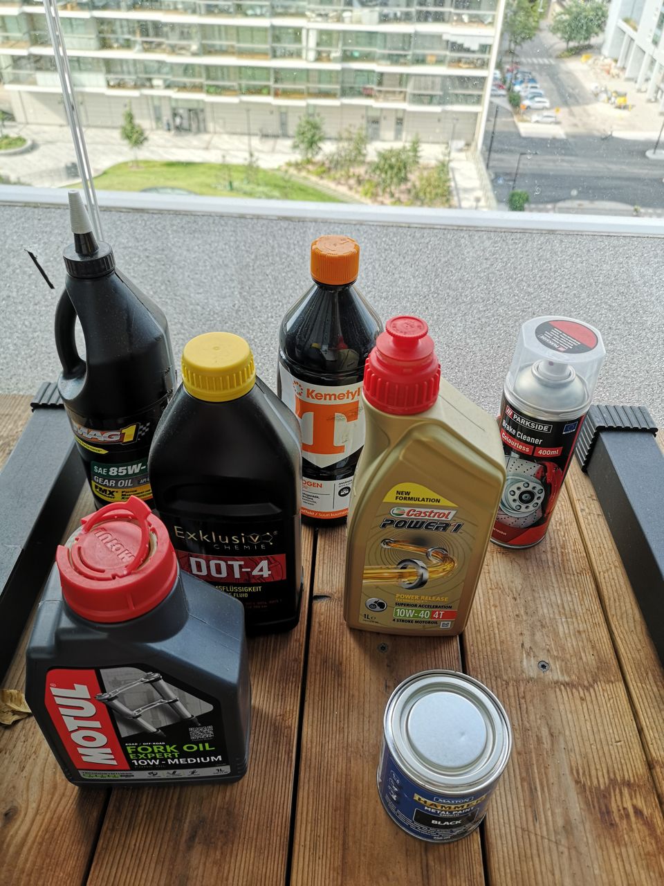 Set of Various Automotive and Maintenance Fluids