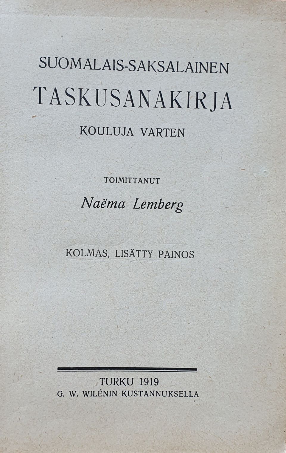 Suomalais-saksalainen taskusanakirja kouluja varten