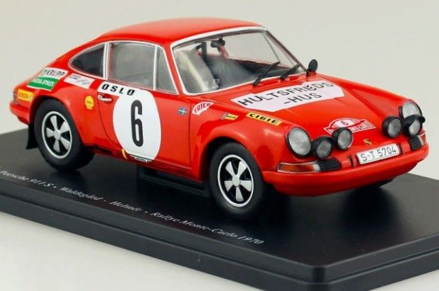 1970 Porsche 911 S ralliauto Björn Waldegård 1:24 17cm keräilyauto metallinen