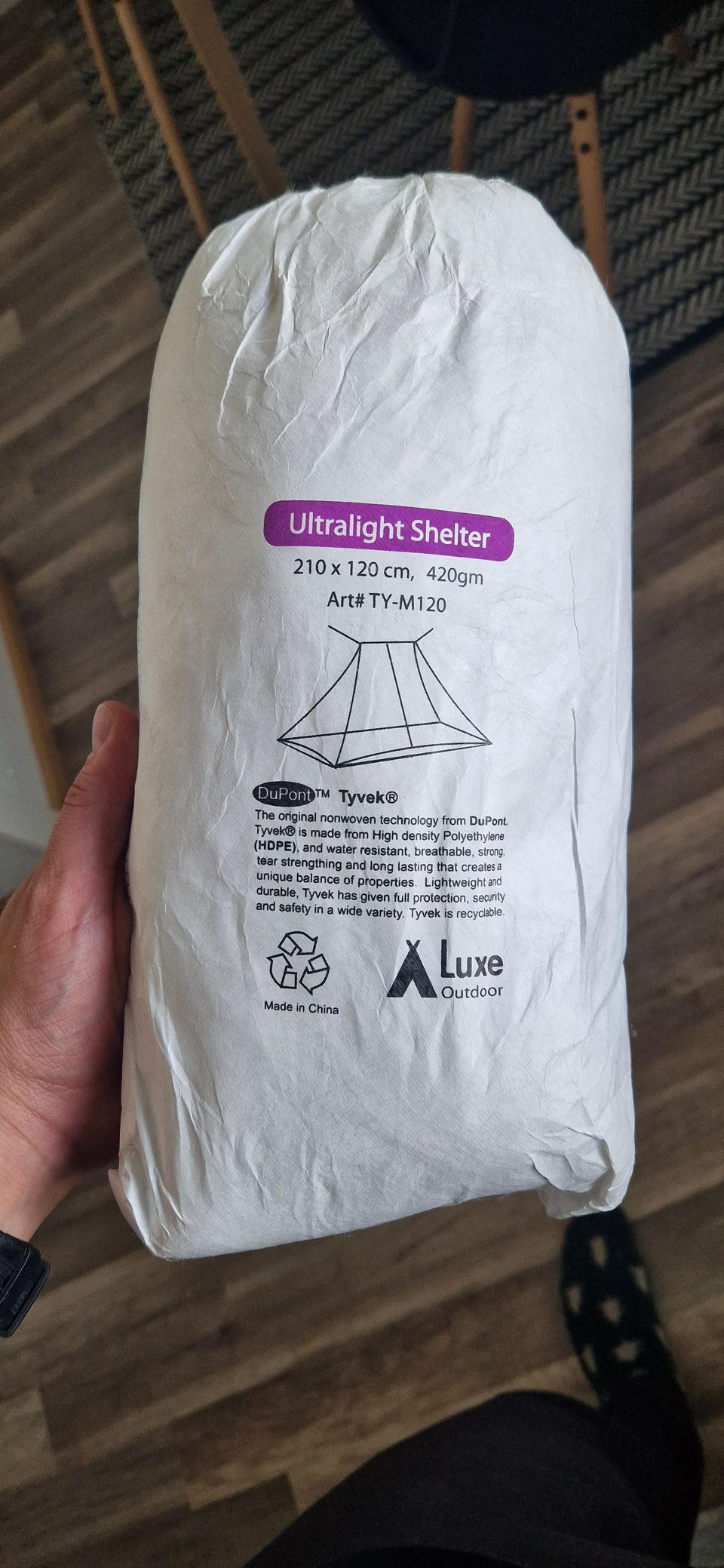 Luxe Outdoor Tyvek ultrakevyt 1-hengen sisäteltta/hyttyssuoja