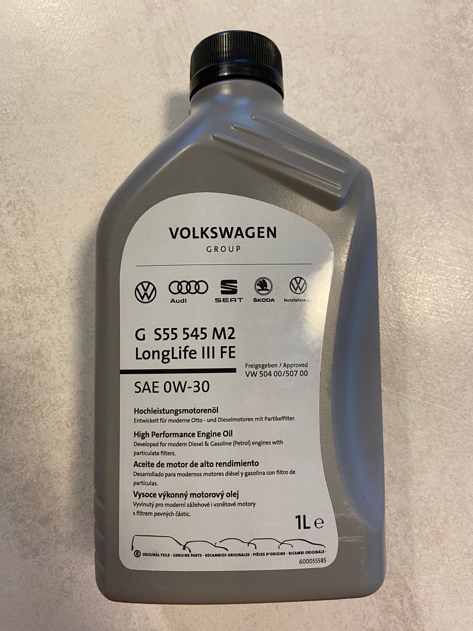 Volkswagen moottoriöljy 1 l (avaamaton)