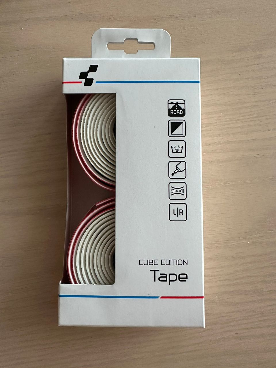 Cube Edition Handlebar Tape, puna-valkoinen