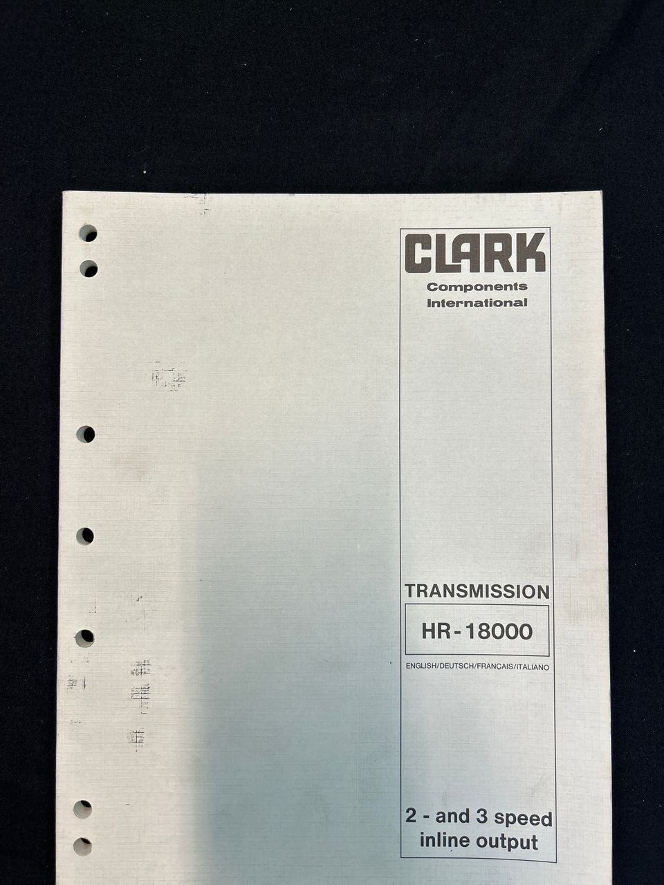 Clark components international Transmission HR-18000 käyttöohjekirja