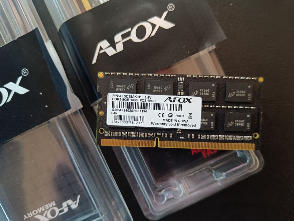 AFOX | SO-DIMM DDR3. 8gt muistikampa | 2kpl yht.16gt