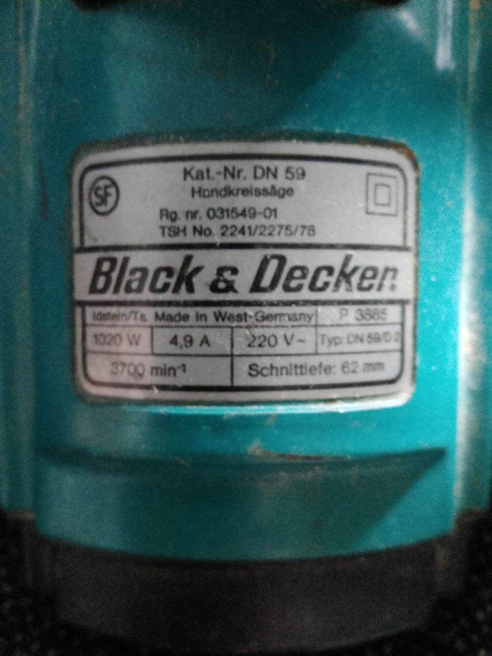 Black Decker 1020w pyörösaha