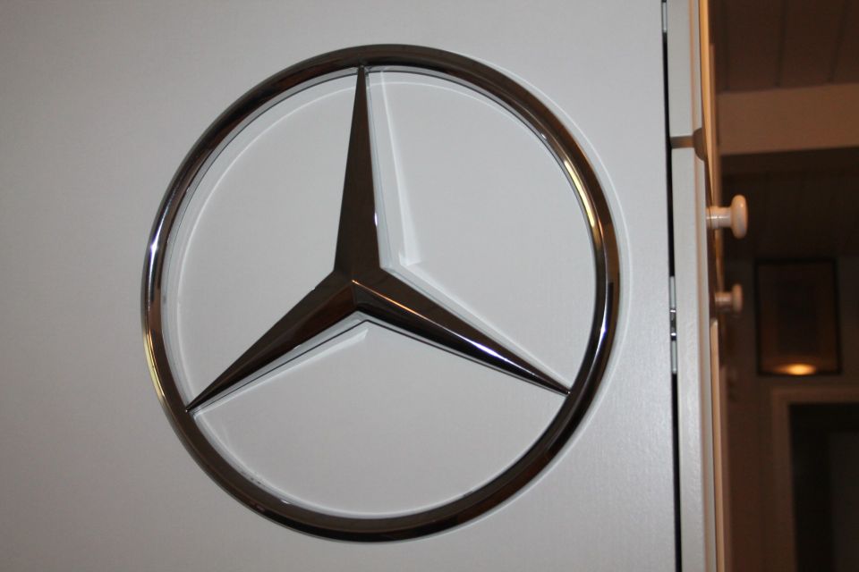 Suuri 30cm Mercedes-Benz logo maski tunnus koriste keula merkki rinkula