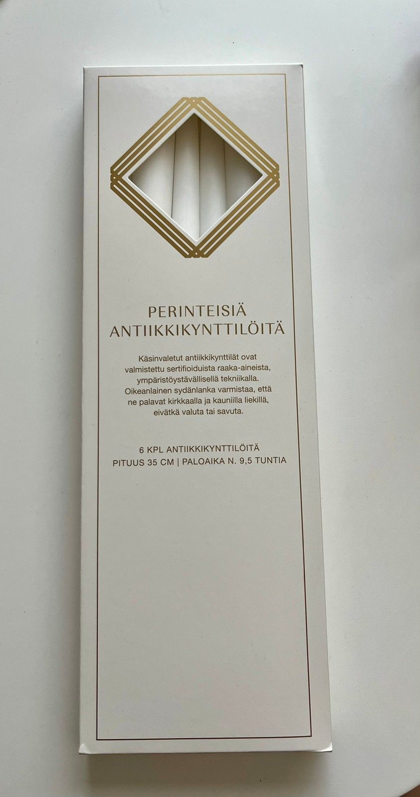 Uusi paketti perinteisiä antiikkikynttilöitä, 6kpl/pkt