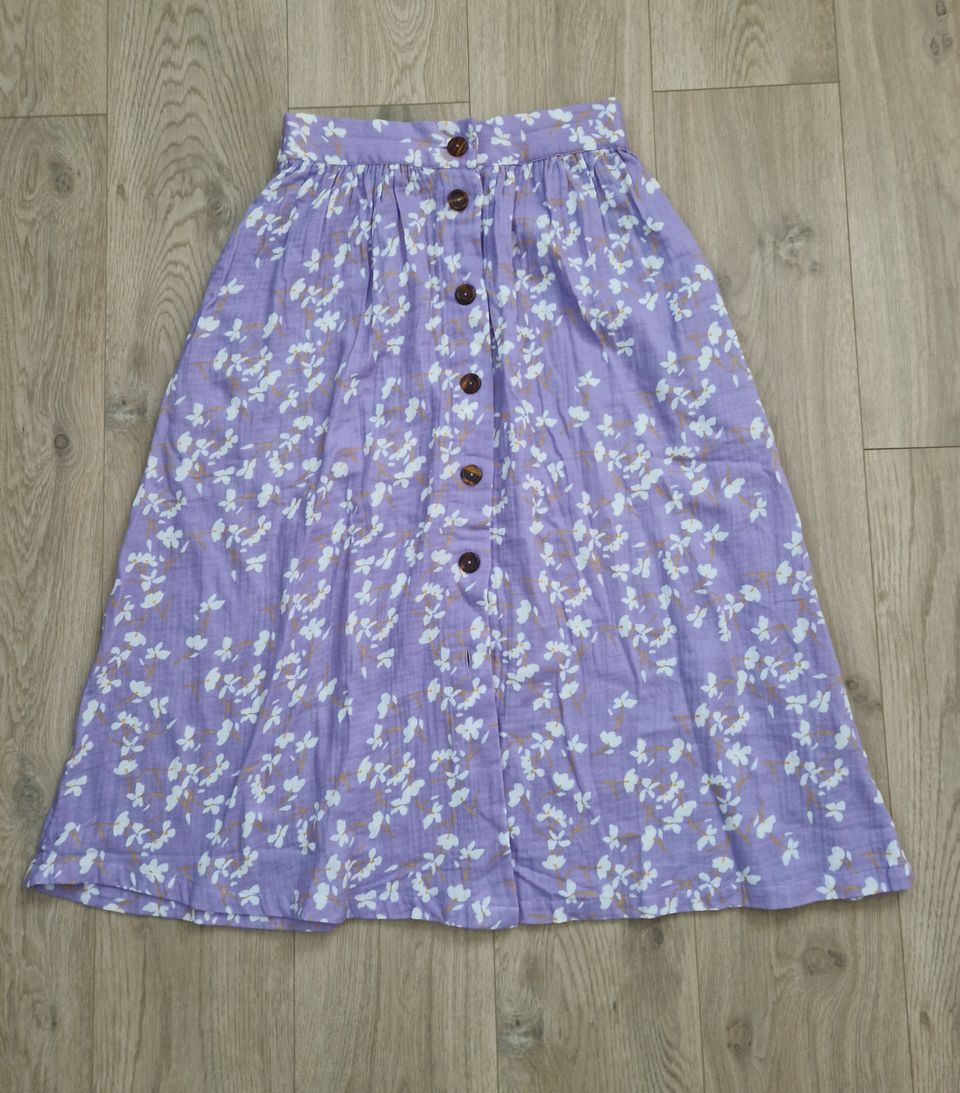 Kaiko Lavender Garden Button Skirt