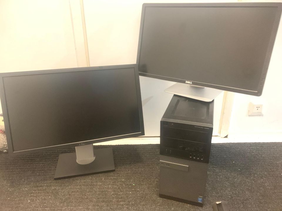 Pöytäkonesetti: Dell Optiplex 9020MT, 2 näyttöä & johdot