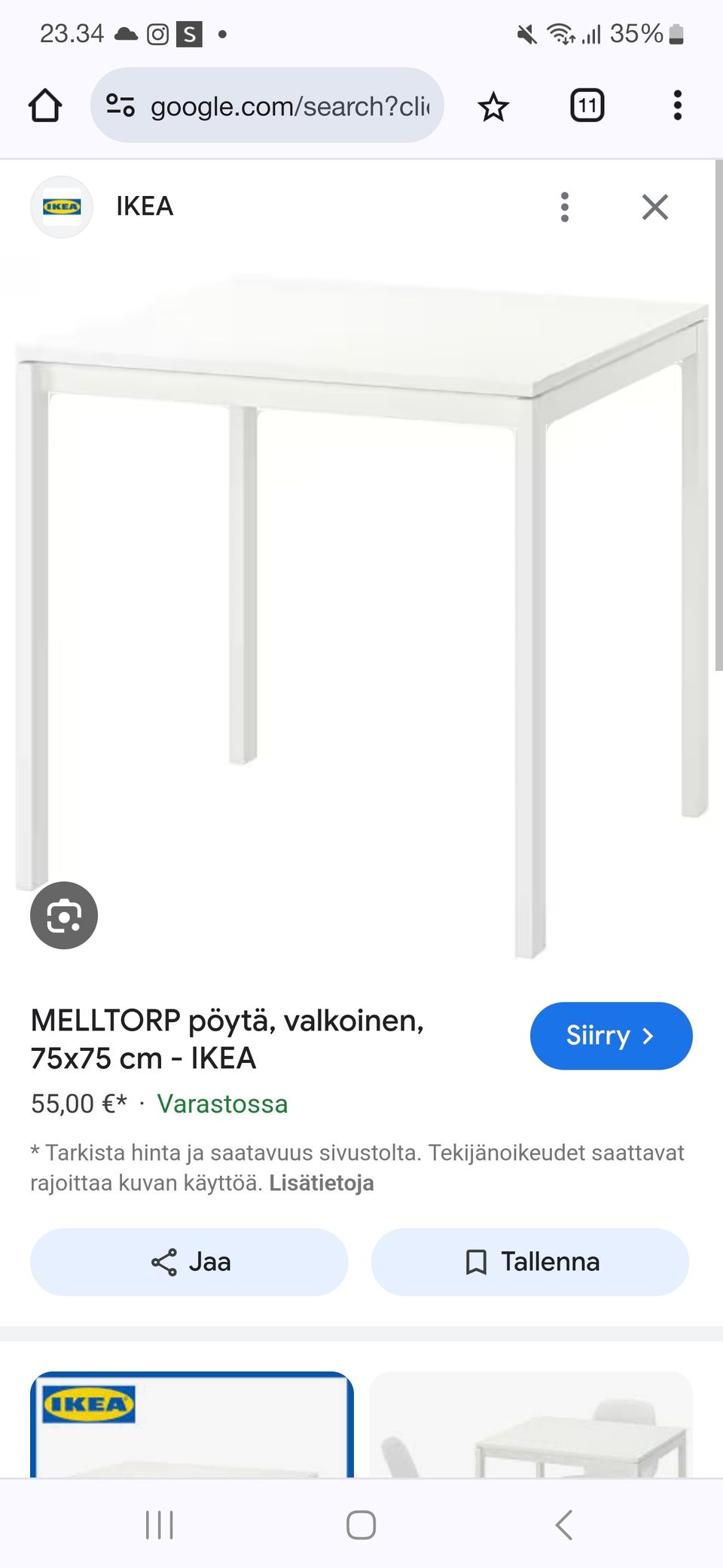 Ikea melltorp ruokapöytä