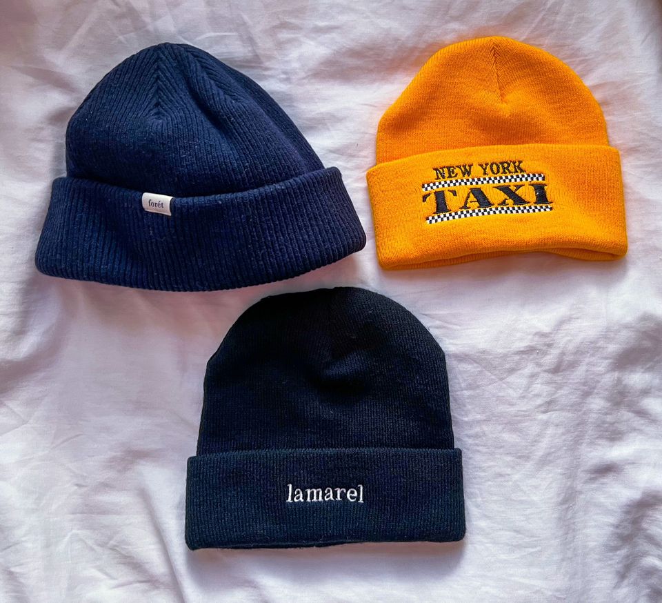 Danish Forét & Swiss Brand Lamarel & NY Taxi Beanies