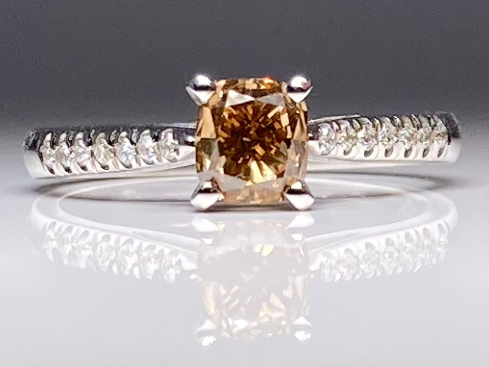 💎Kelta-Ruskea 1.04ct Timanttisormus ovh. 7000eur