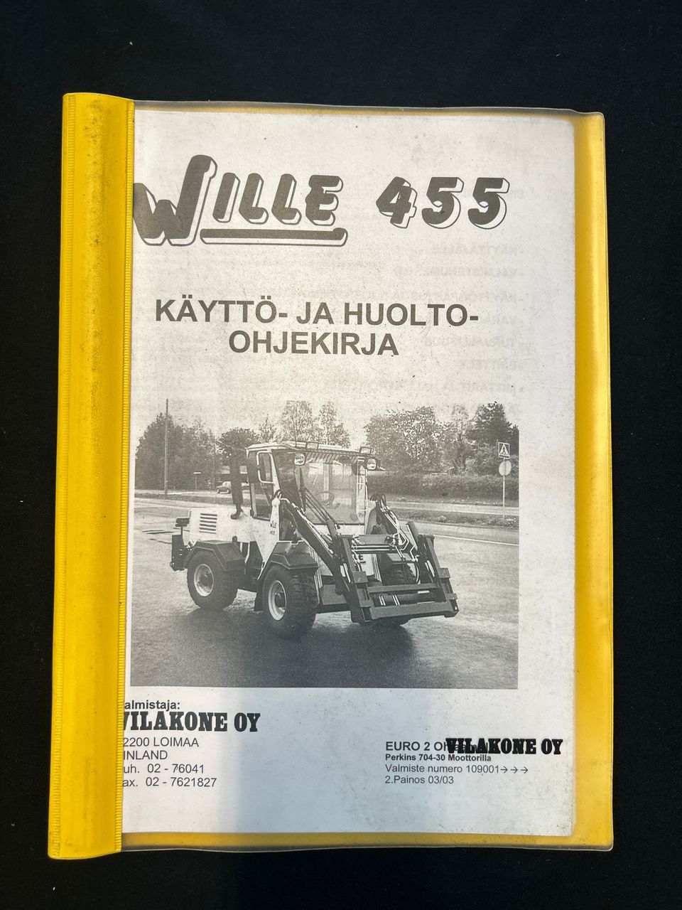 Wille 455 käyttö-ja huolto-ohjekirja