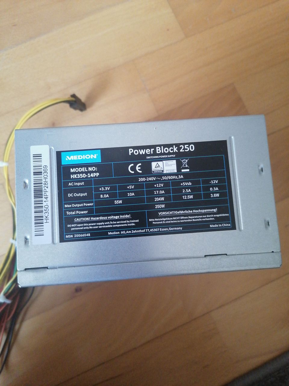 Power Block 250W tietokoneen virtalähde