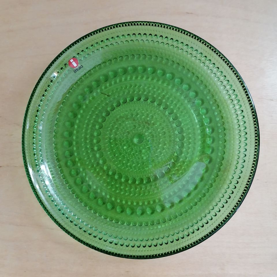 Iittala Kastehelmi vihreä lasilautanen 17 cm