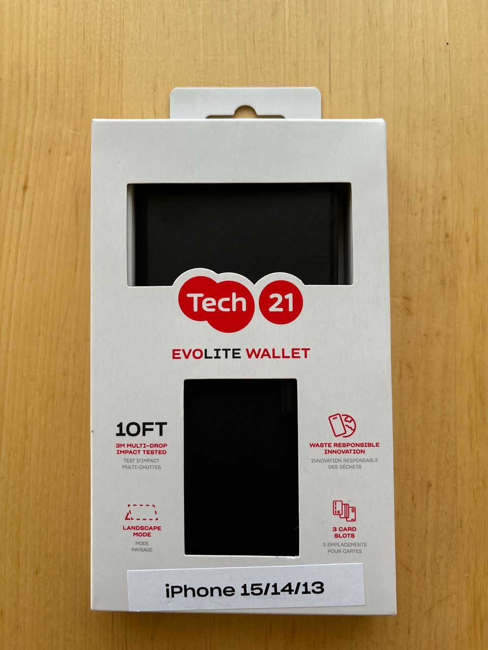 Tech21 Evo Lite -lompakko (iPhone 15/14/13)