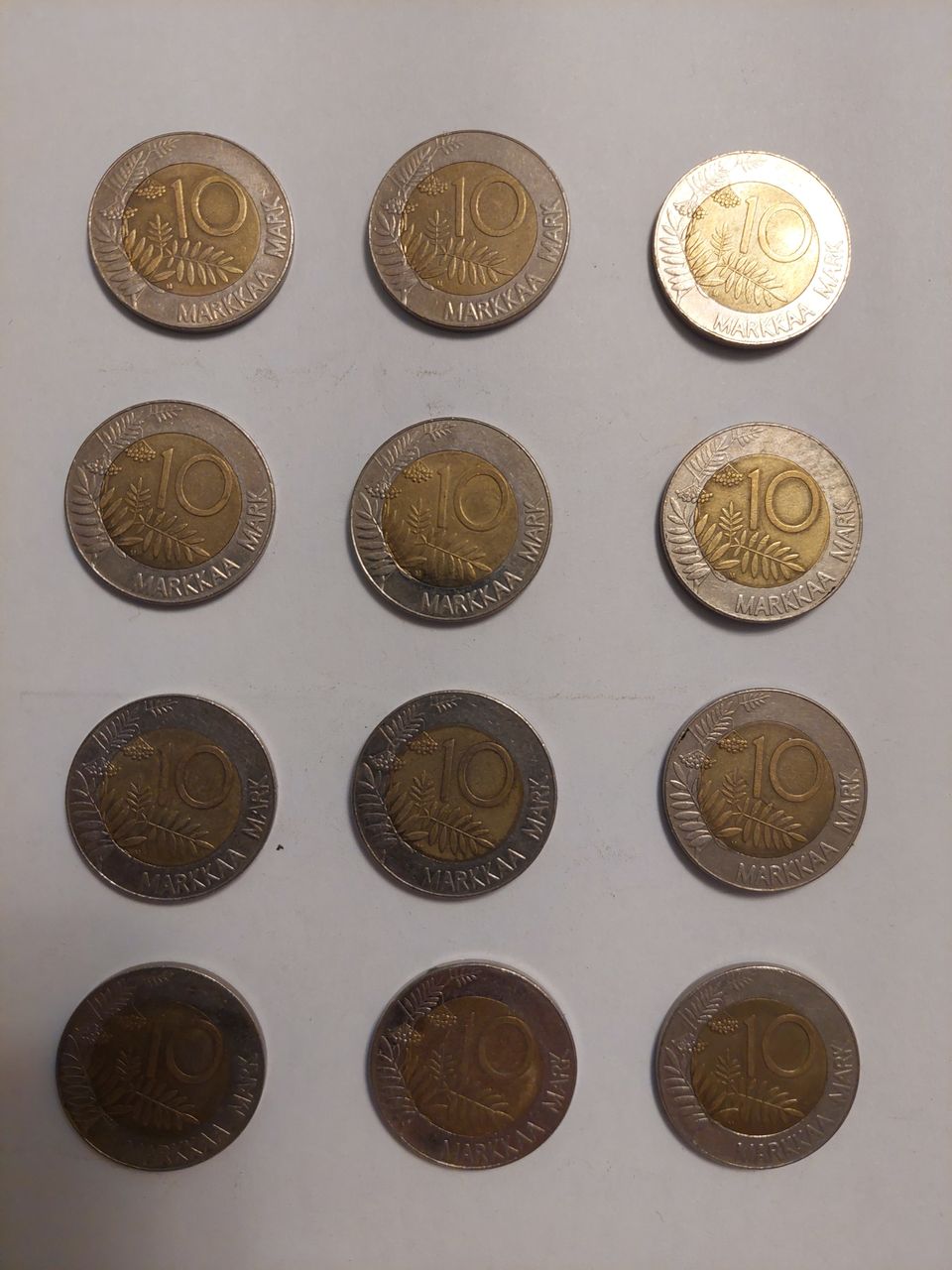 10 markkaa kolikko metso  1993 - 1997   12 kpl