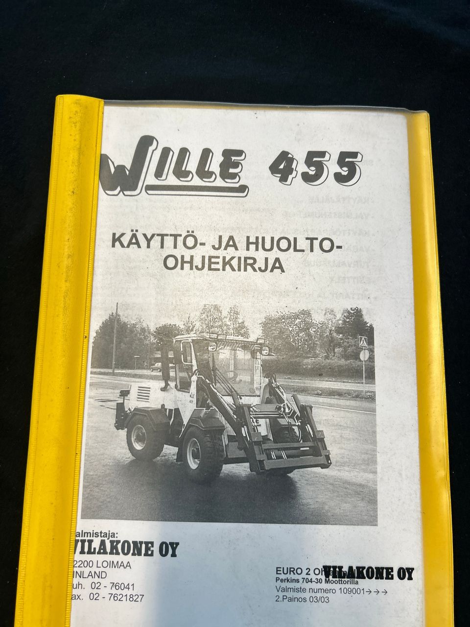 Wille 455 käyttö-ja huolto-ohjekirja