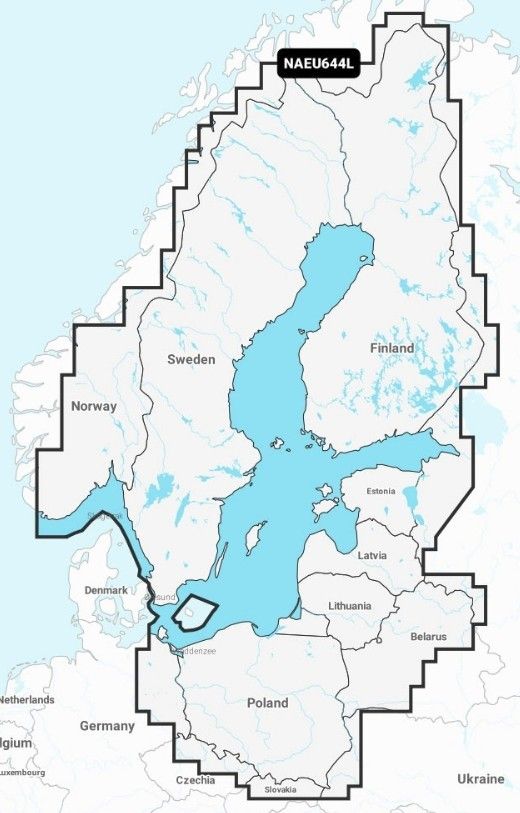 Navionics 44XG / EU644L sisävedet ja itämeren 2025. Lowrance.