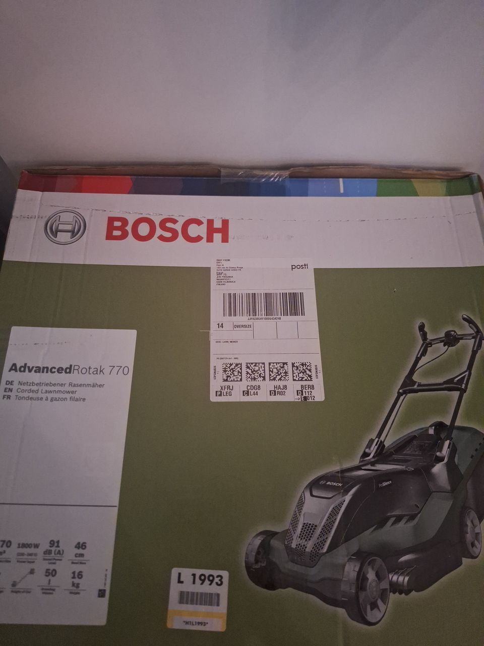 Bosch ruohonleikkuri sähkö uusi ovh hinta 670e puhn 0408190676