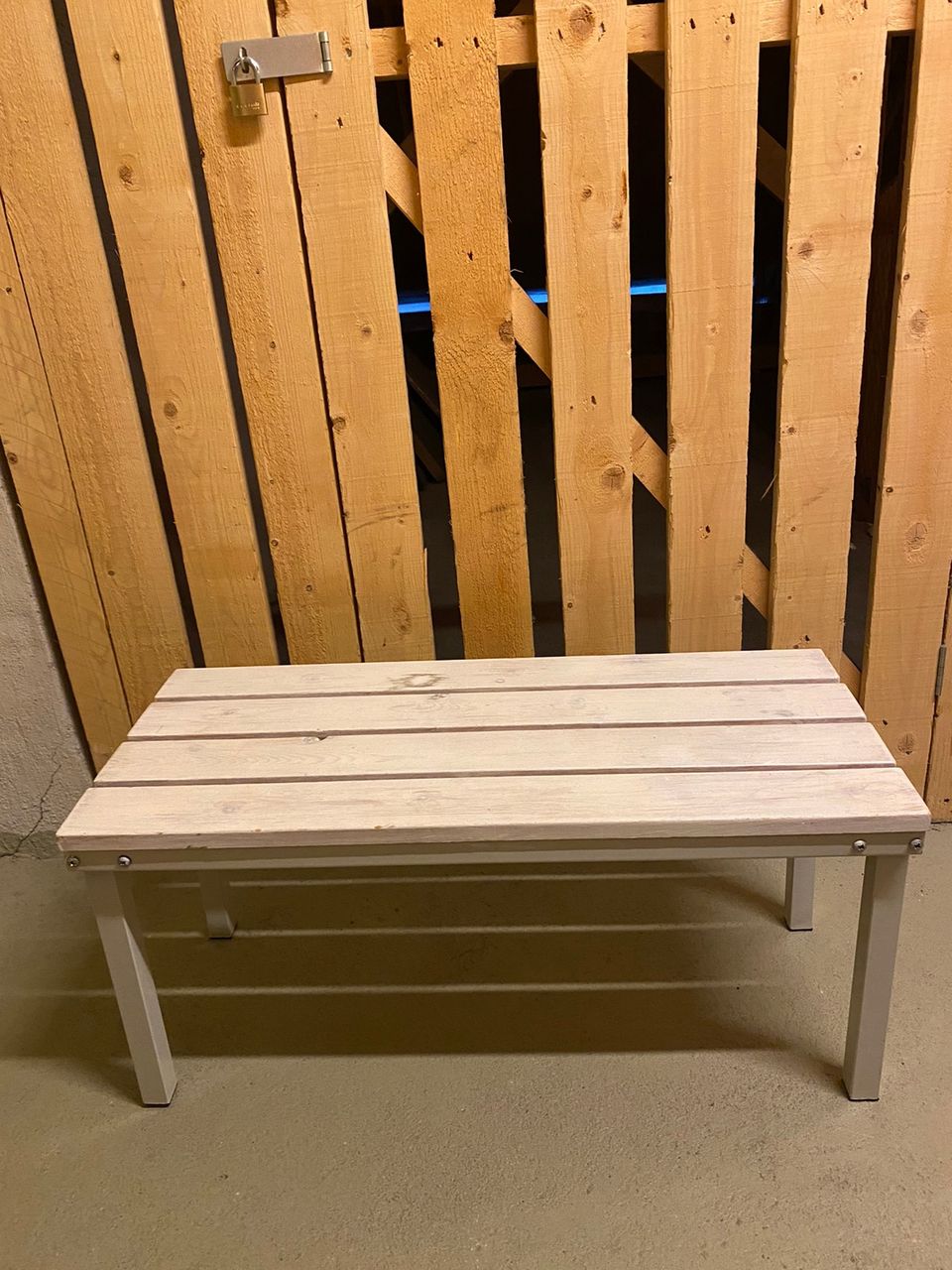 Wooden and metal bench