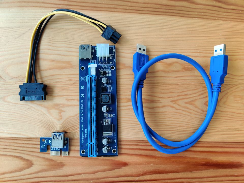 Uusia PCI-E x1 - x16 Riser kortteja