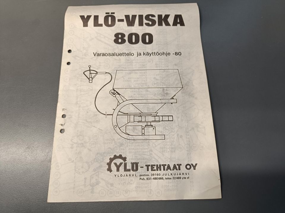 Ylö Viska 800 pintalevittin ohje- ja varaosakirja