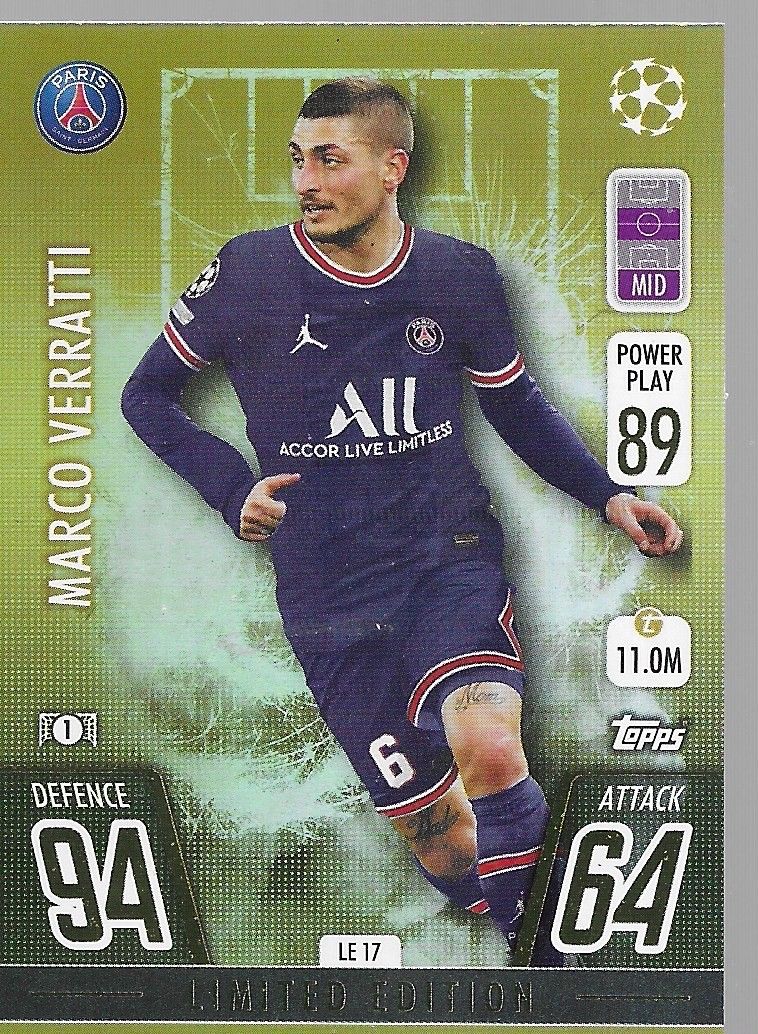 Jalkapallo ToppsMatch Attax Limited Edition  Marco Verratti .