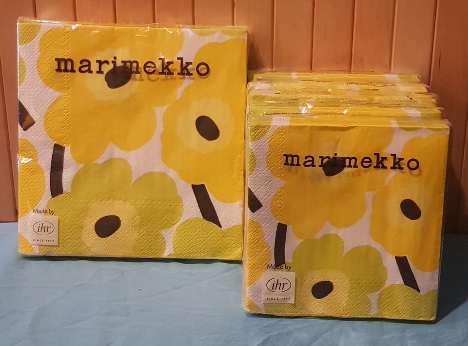 Marimekko Unikko keltainen servetti