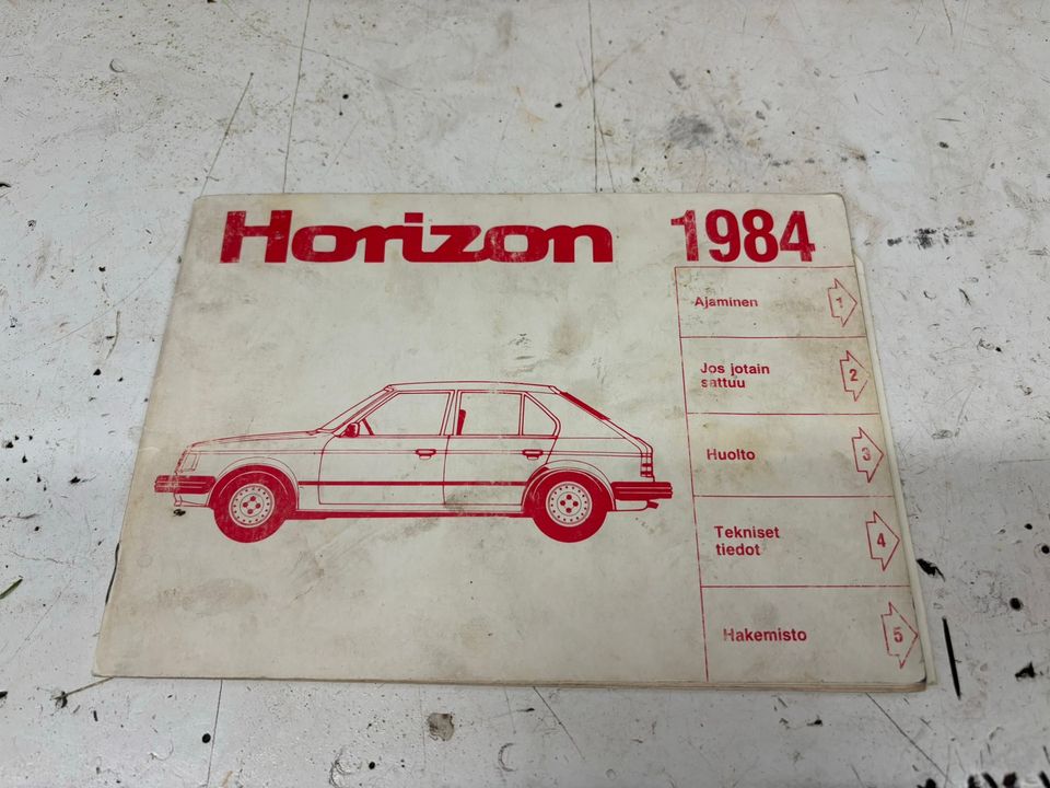 Talbot Horizon 1984 ohjekirja